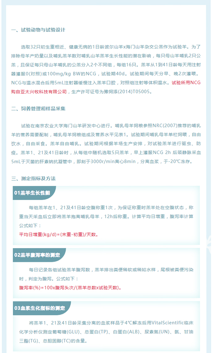 灌服NCG對哺乳山羊羔羊生長性能、血液參數(shù)及器官重的影響_02